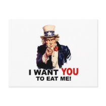 Uncle Sam WANT YOU EAT ME postcards