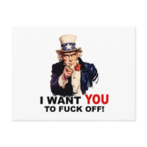 Uncle Sam WANT YOU fuck off postcards