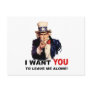 Uncle Sam WANT YOU LEAVE ME ALONE Postcard