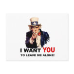 Uncle Sam WANT YOU LEAVE ME ALONE Postcard