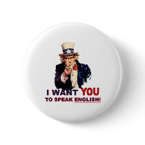 Uncle Sam WANT YOU speak english buttons