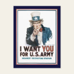 Uncle Sam Wants You World War 2 Postcard