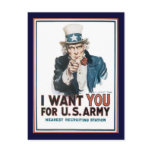 Uncle Sam Wants You World War 2 Postcard