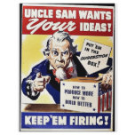 Uncle Sam Wants Your Ideas, Keep 'Em Firing flyers