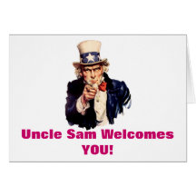 Uncle Sam Welcomes You card