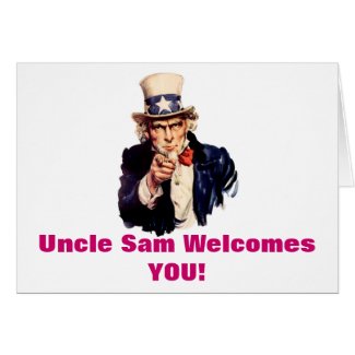 Uncle Sam Welcomes You card