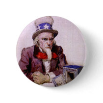 Uncle Sam With An  Empty Treasury buttons