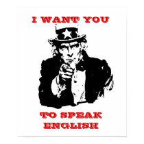 Uncle Same Poster "I want you to speak english" posters