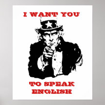 Uncle Same Poster "I want you to speak english"