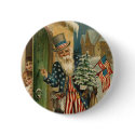 Uncle Santa Christmas Button