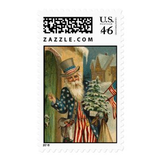 Uncle Santa - Vintage Art - Postage Stamp stamp