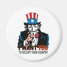 Uncle V Occupy Wall Street Refrigerator Magnets