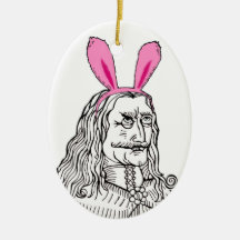 Uncle Vlad with bunny ears Christmas Tree Ornaments