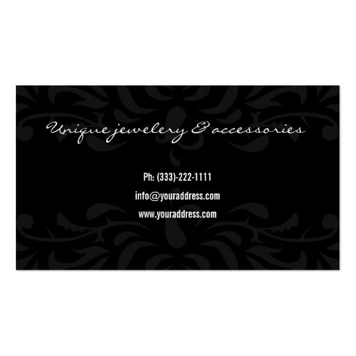 Uncolored Fashion Accessories & Jewelry Card Business Card Templates (back side)
