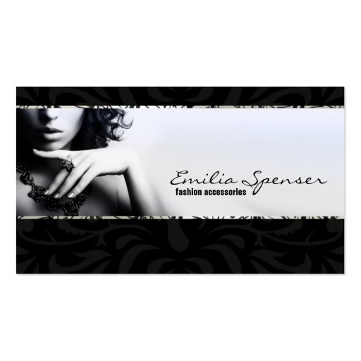 Uncolored Fashion Accessories & Jewelry Card Business Card Templates (front side)
