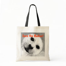 Unconditional Love Harp Seal Tote Bags