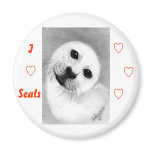 Unconditional Love Harp Seal Fridge Magnet