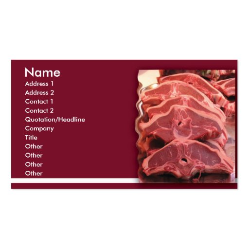 Uncooked Meat Business Card (front side)