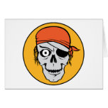 Undead Pirate Badge Greeting Cards