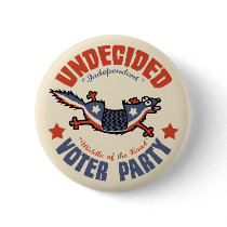 Undecided Voter Party Mascot Pinback Button