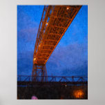 Under a raised Lift Bridge-Painting Print