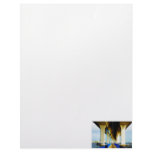 Under bridge blue lights and walkway photo letterhead design