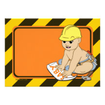 Under Construction Baby Shower invitations