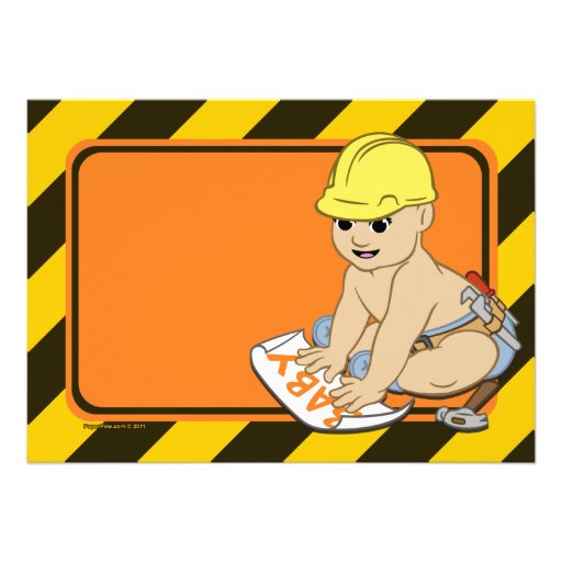 Under Construction Baby Shower invitations