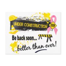 Under Construction Breast Cancer Postcards