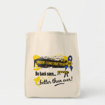 Under Construction Colon Cancer Canvas Bags