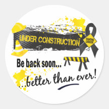 Under Construction Melanoma Round Stickers