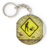 under construction sign key chain