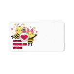 Under My Sting Funny Valentine Bees Personalized Address Label