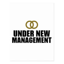 Under New Management Wedding postcards