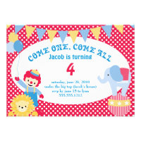 under the big top - childrens birthday personalized announcement