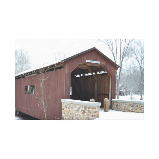 Under the Covered Bridge Canvas Stretched Canvas Prints
