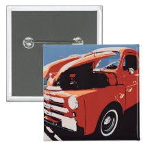 Under the Hood - Antique Truck Button