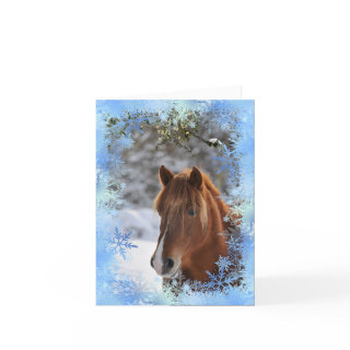 Under the mistletoe, horse card