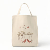 Under The Queen Anne's Lace Grocery Tote bags