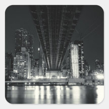 Under the QueensBoro Bridge - NYC Square Stickers