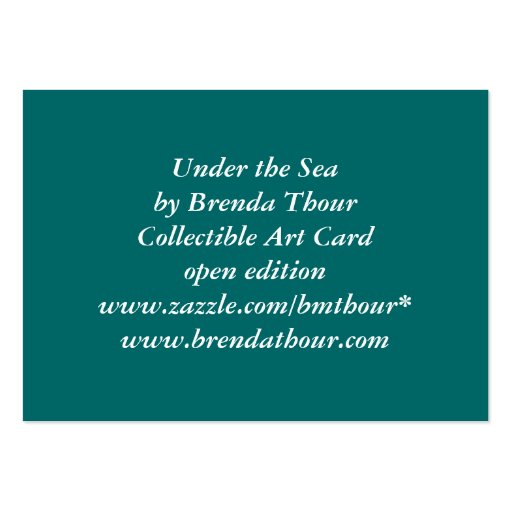 Under the Sea Art Card Business Cards (back side)