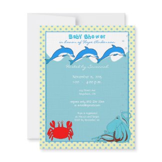 Under the Sea Baby Boy Shower Announcement invitation