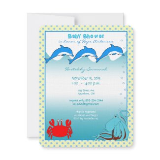 Under the Sea Baby Boy Shower Announcement invitation