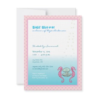 Under the Sea Baby Girl Shower Announcement invitation