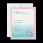 Under the Sea Baby Girl Shower Announcement Pearl