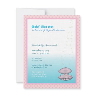 Under the Sea Baby Girl Shower Announcement Pearl invitation