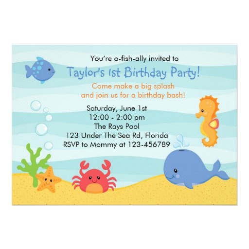 Under The Sea Birthday Invitation (Boys)