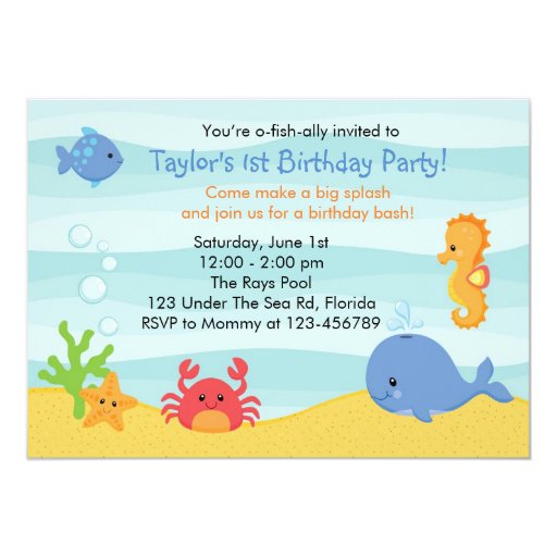Under The Sea Birthday Invitation (Boys) Zazzle