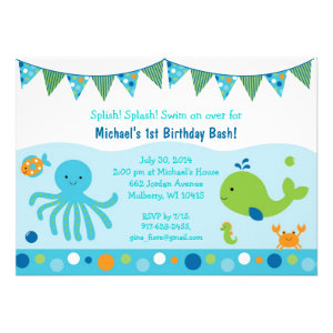 Under the Sea Birthday Invitations