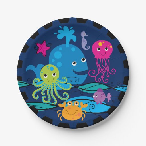 Under the Sea Birthday Paper Plates Zazzle